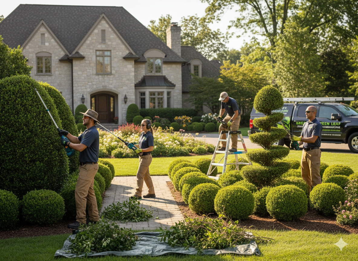 Professional hedge trimming service